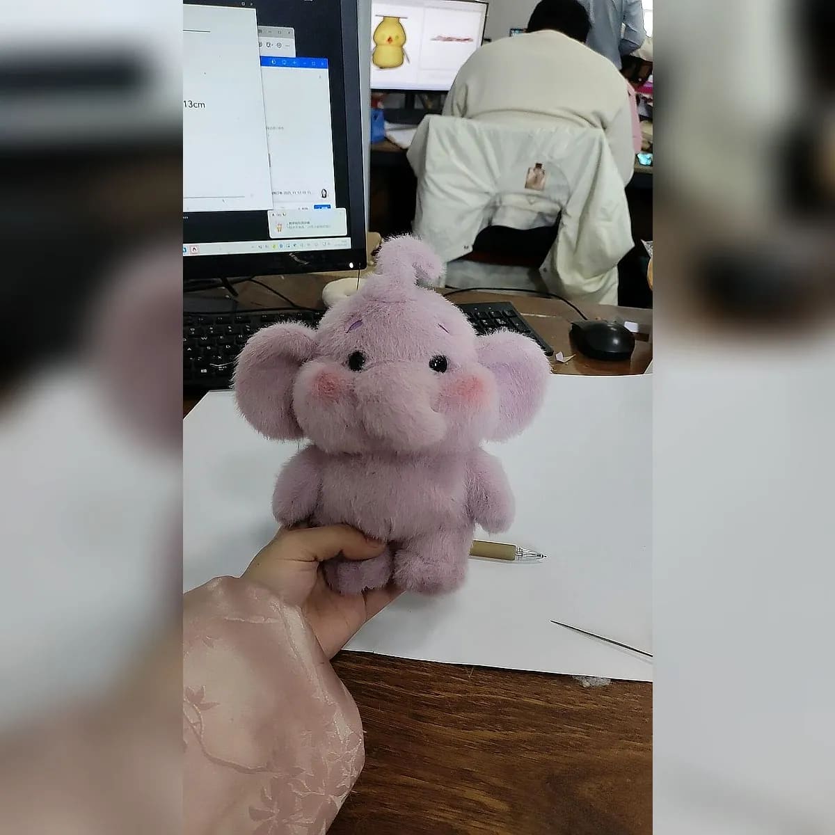 Elephant plush bag charm — custom plush accessories manufactured in Shenzhen by Custom Plush Toy Factory