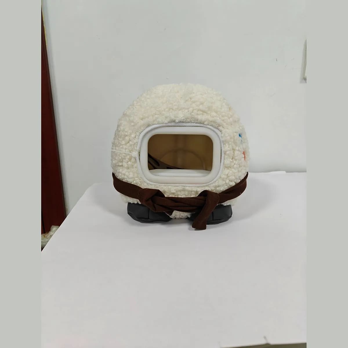 Sherpa pouch with mirror — custom plush accessories manufactured in Shenzhen by Custom Plush Toy Factory