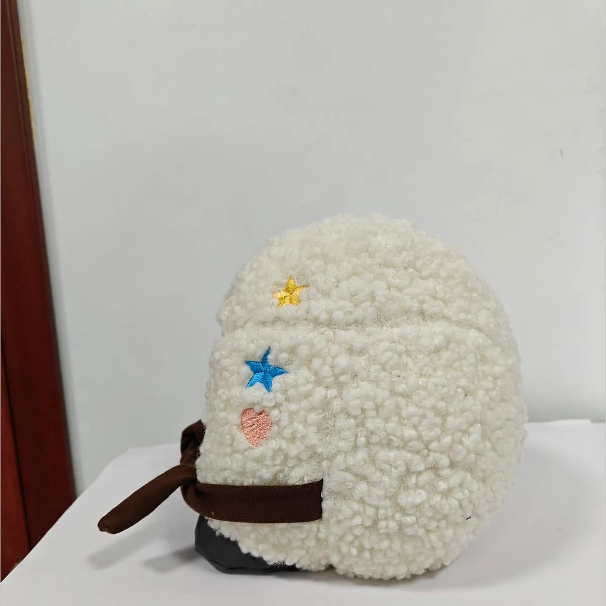 Embroidered sherpa bag — custom plush accessories manufactured in Shenzhen by Custom Plush Toy Factory
